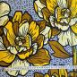 Preview: Afrikanischer Wax Print Stoff Baumwolle YELLOW FLOWERS